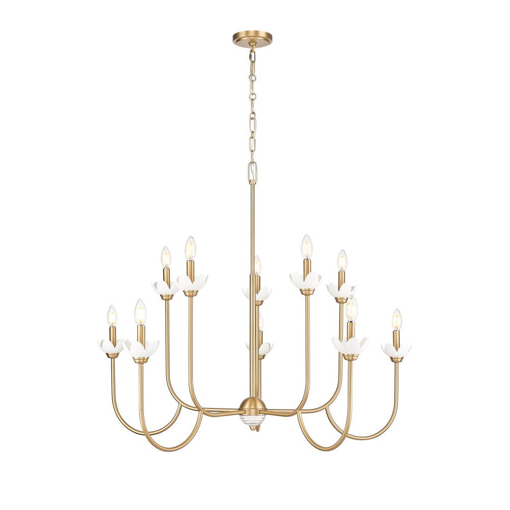 10 Light Chandelier-Clear Ribbed