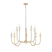 10 Light Chandelier-Clear Ribbed