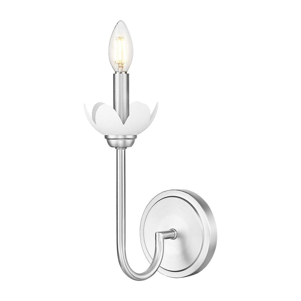 1 Light Wall Sconce-Clear Ribbed