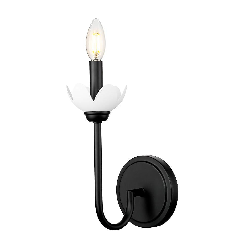 1 Light Wall Sconce-Clear Ribbed