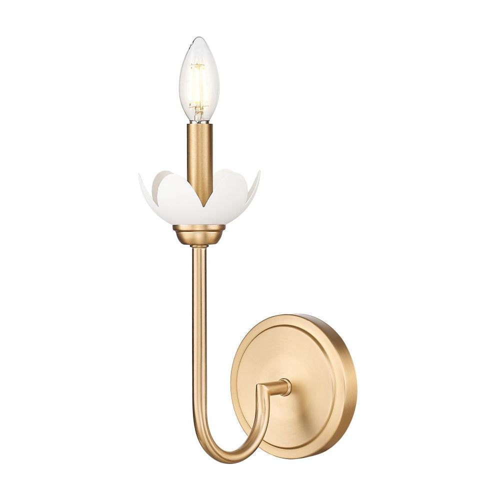 1 Light Wall Sconce-Clear Ribbed