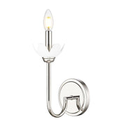 1 Light Wall Sconce-Clear Ribbed