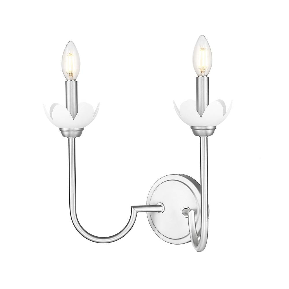 2 Light Wall Sconce-Clear Ribbed