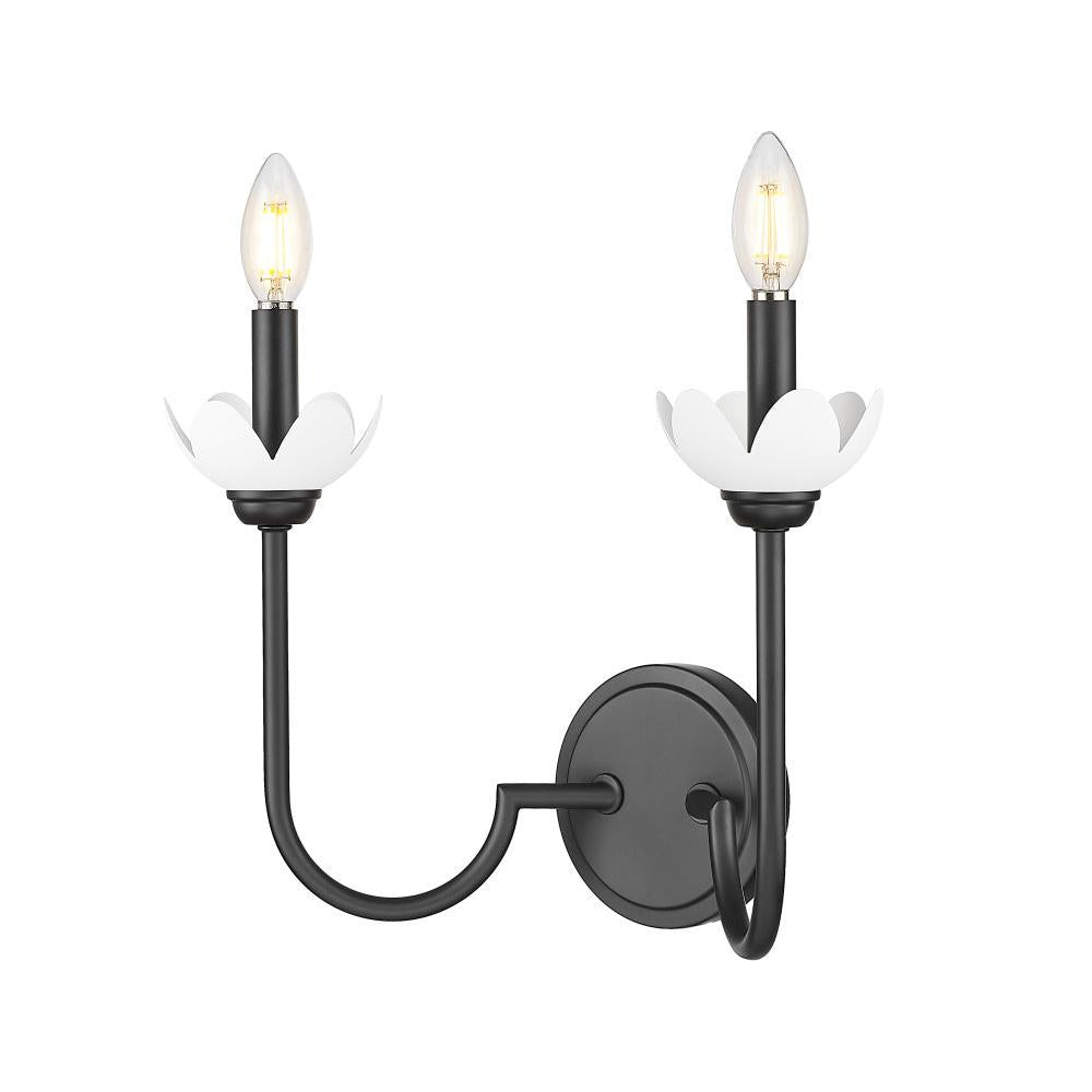 2 Light Wall Sconce-Clear Ribbed
