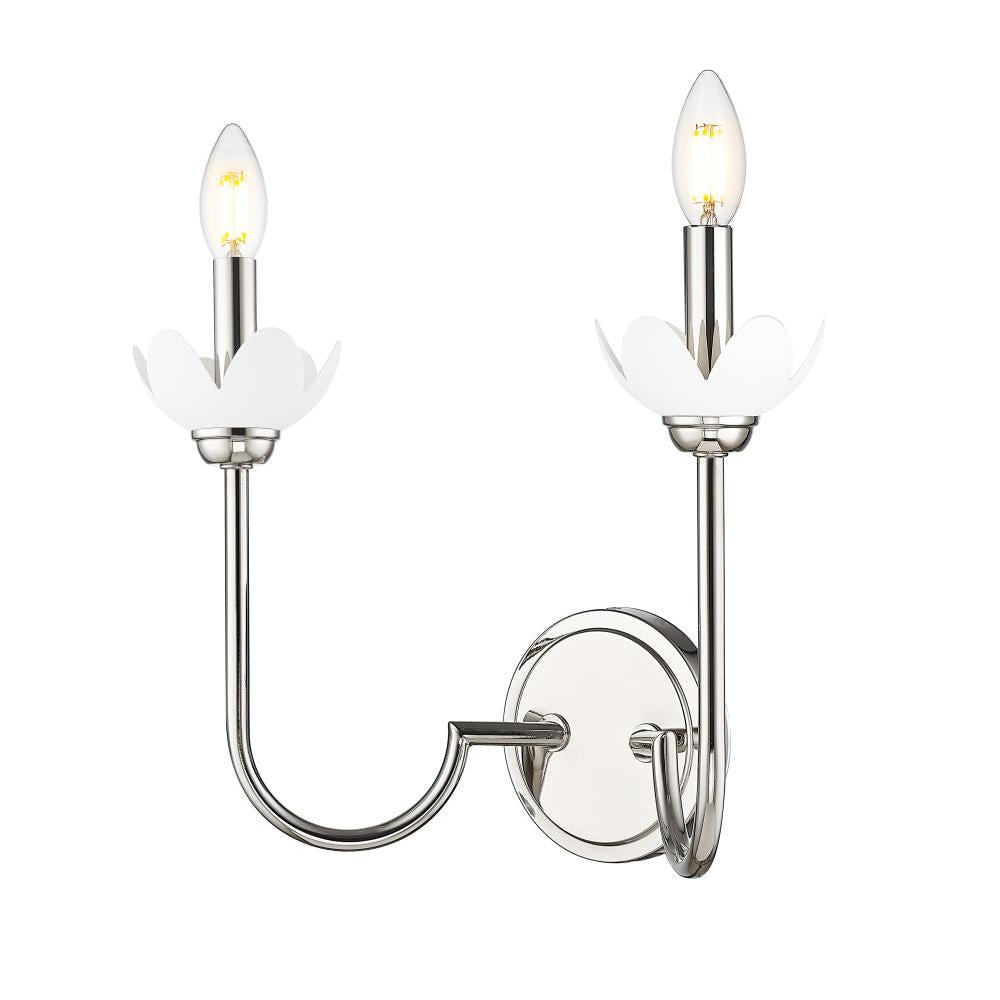 2 Light Wall Sconce-Clear Ribbed