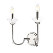2 Light Wall Sconce-Clear Ribbed