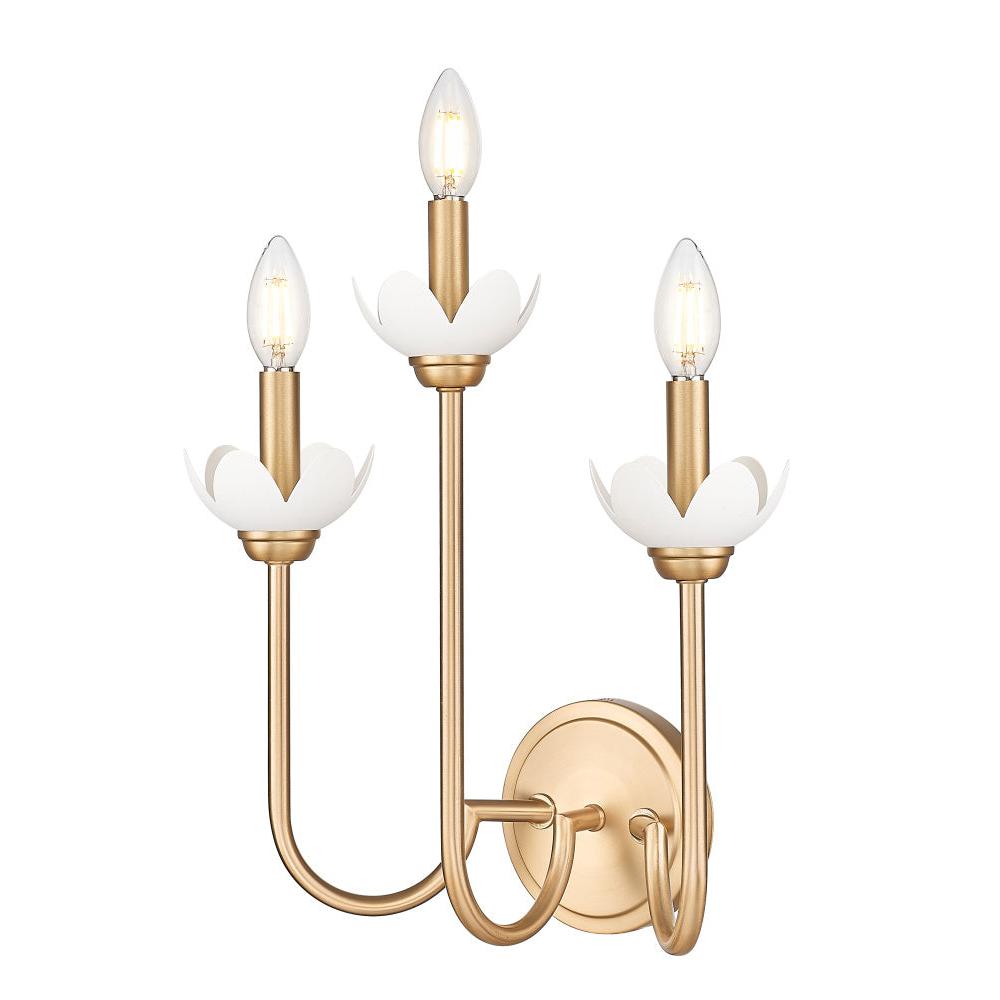 3 Light Wall Sconce-Clear Ribbed