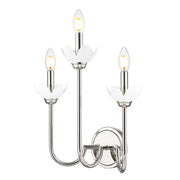 3 Light Wall Sconce-Clear Ribbed