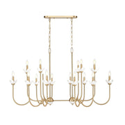 16 Light Linear Chandelier-Clear Ribbed