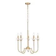 5 Light Chandelier-Clear Ribbed