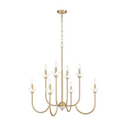 8 Light Chandelier-Clear Ribbed