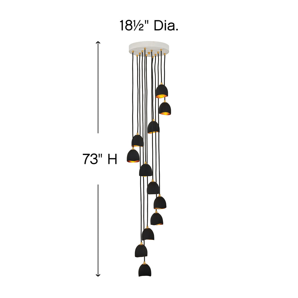 Hinkley Lighting NULA 35908SHB Chandelier Bohemian - Shell Black