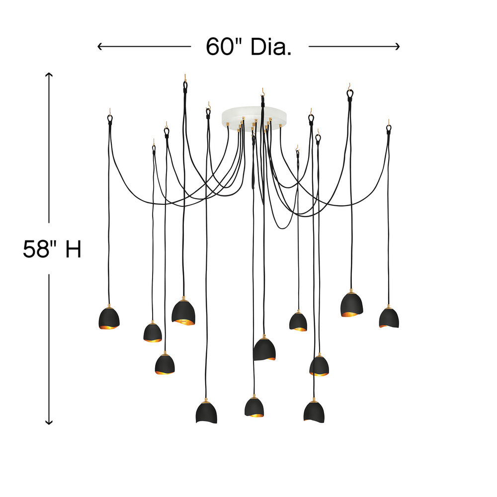 Hinkley Lighting NULA 35908SHB Chandelier Bohemian - Shell Black