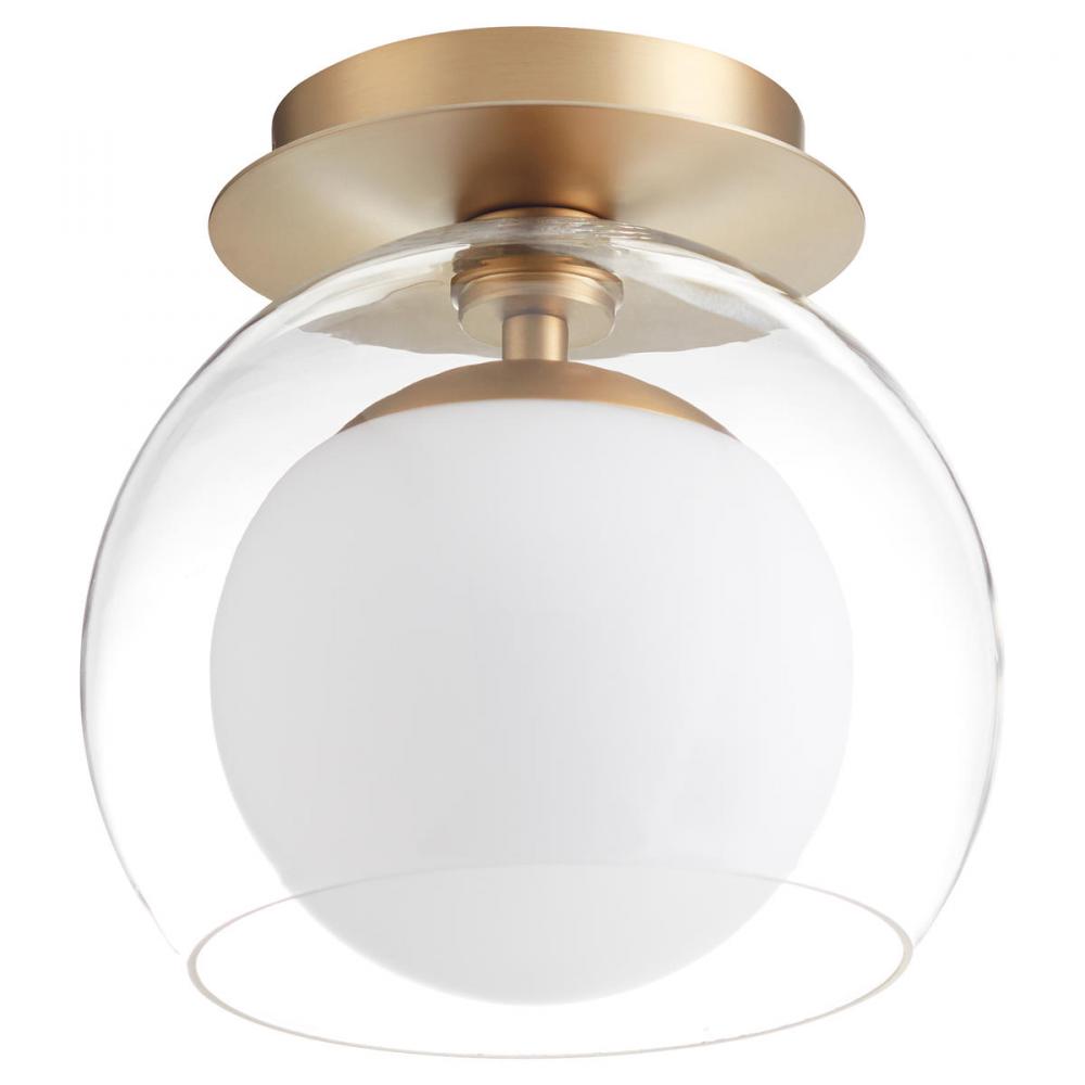 Quorum Lighting 3626-9-80 Flush Mount Mid Century Modern - Aged Brass