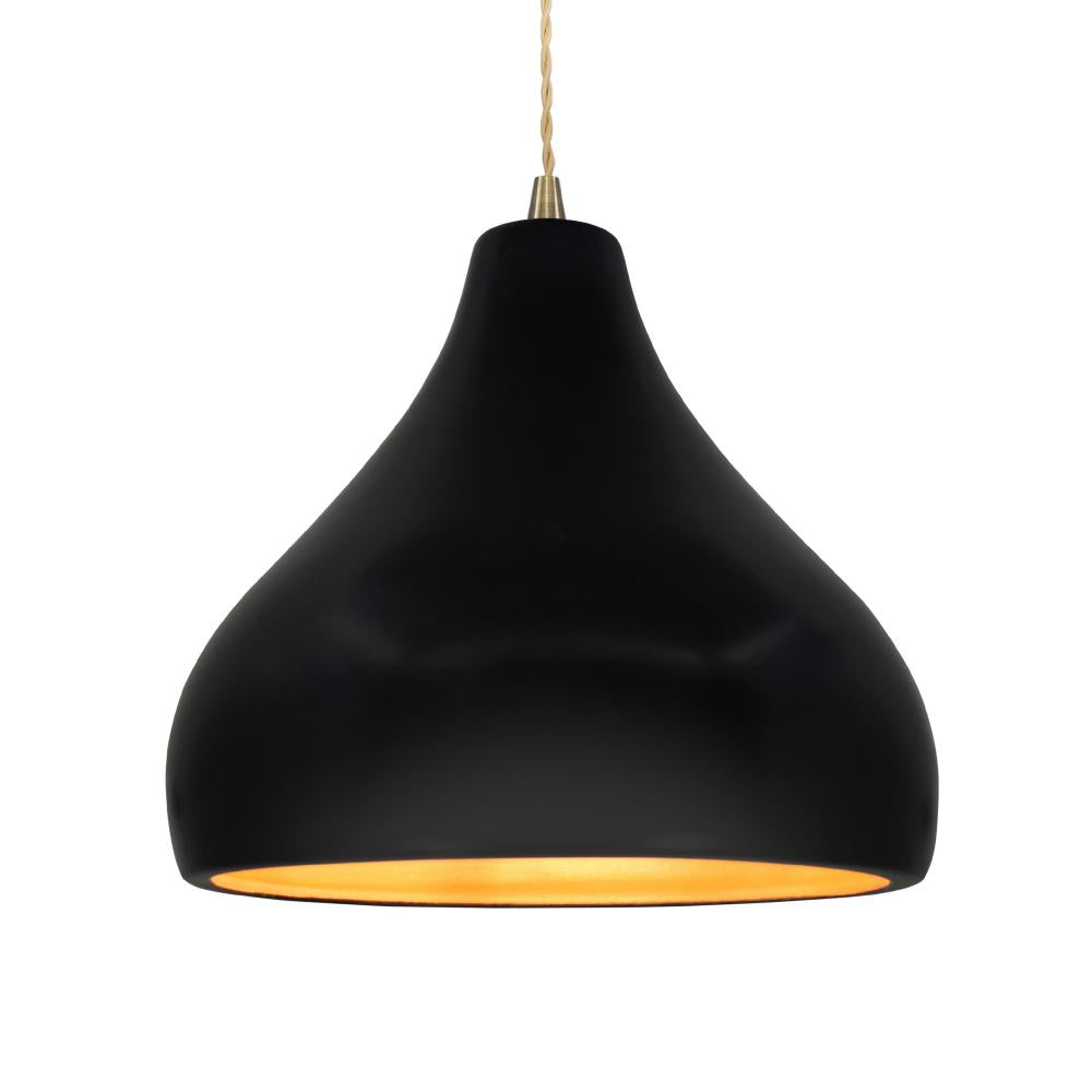 Justice Design Group RADIANCE CER-6565-CBGD-ABRS-BEIG-TWST-LED1-700 Pendant - Carbon Matte Black With Champagne Gold Internal