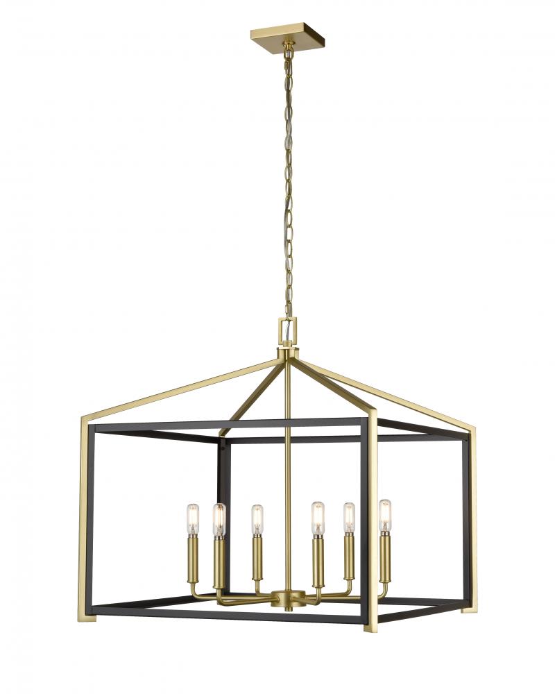 Innovations Lighting WISCOY 376-6CR-BSB-24 Chandelier Traditional - Black Satin Brass