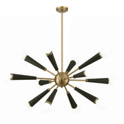 Crystorama Zodiac 3812-AG – 34 Inch – 12 Light – Chandelier – Aged Brass – Damp Rated
