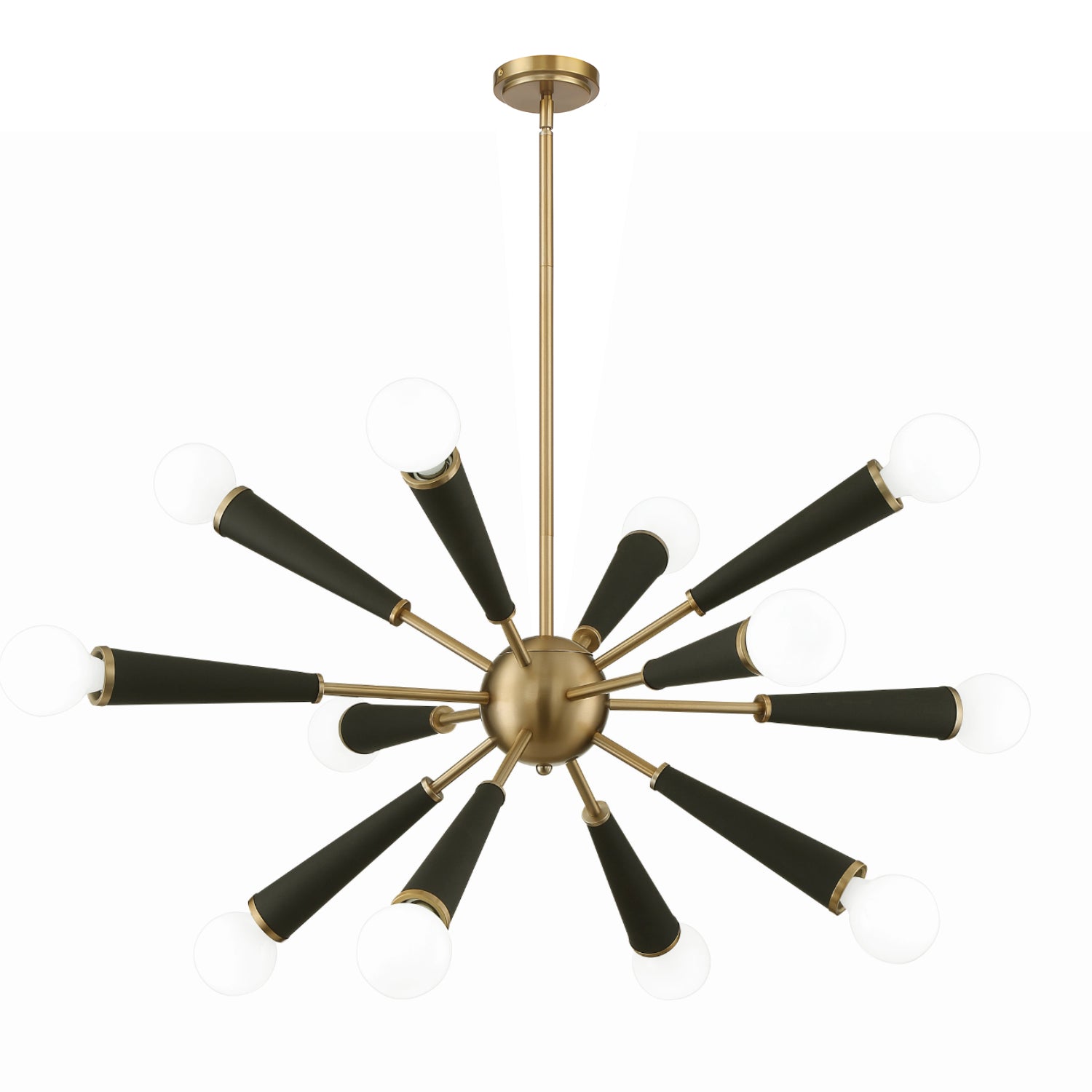 Crystorama Zodiac 3812-AG – 34 Inch – 12 Light – Chandelier – Aged Brass – Damp Rated