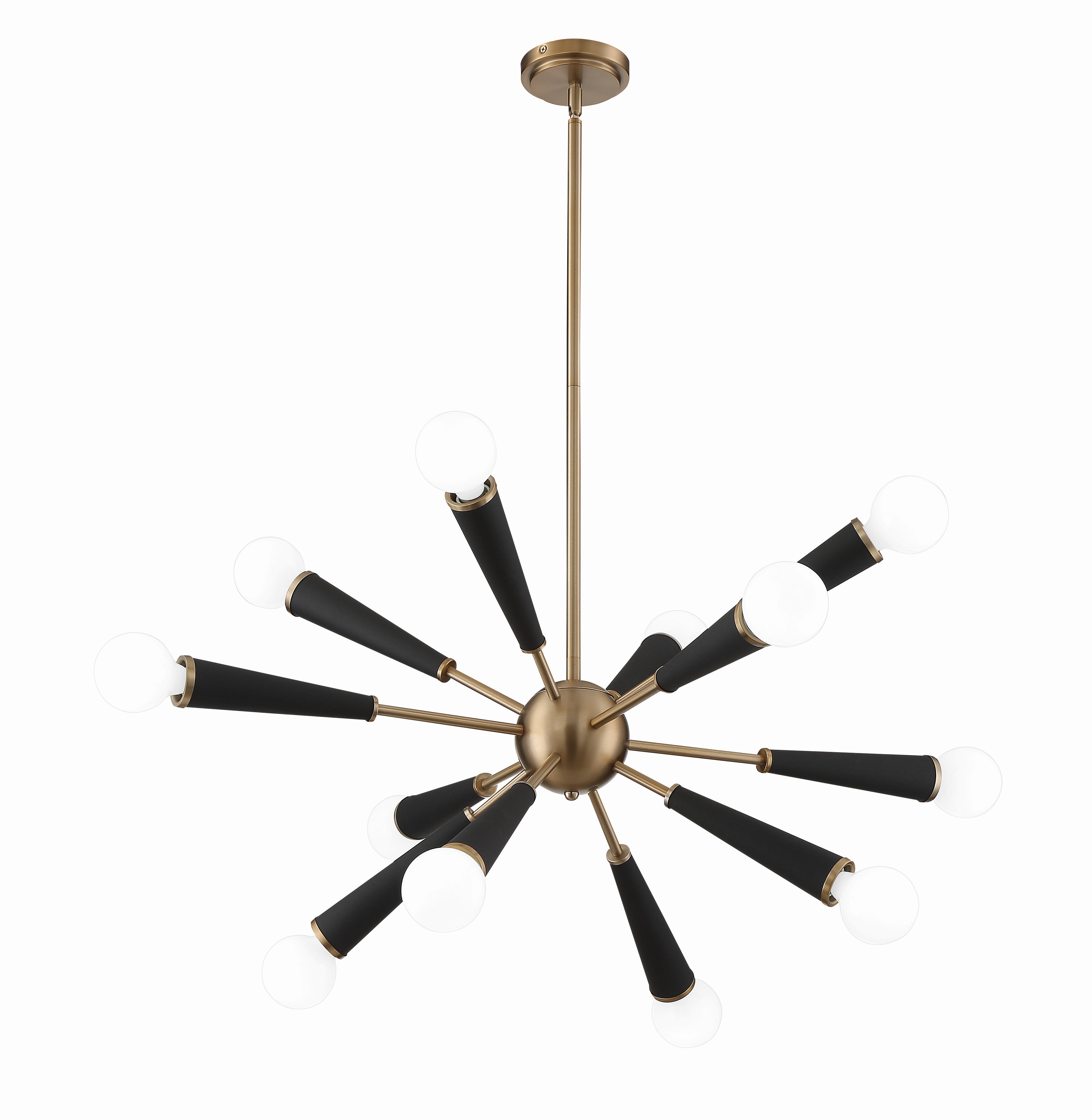 Crystorama Zodiac 3812-AG – 34 Inch – 12 Light – Chandelier – Aged Brass – Damp Rated