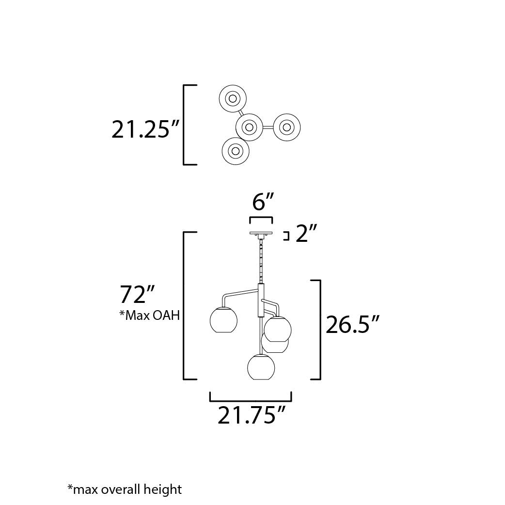 Maxim Lighting BRANCH 38414CLNAB Pendant Transitional - Brass