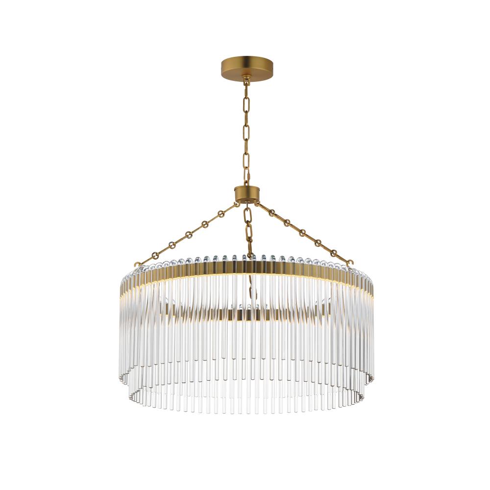 Jolie 24 Inch Semi Flush Mount Light – Natural Aged Brass