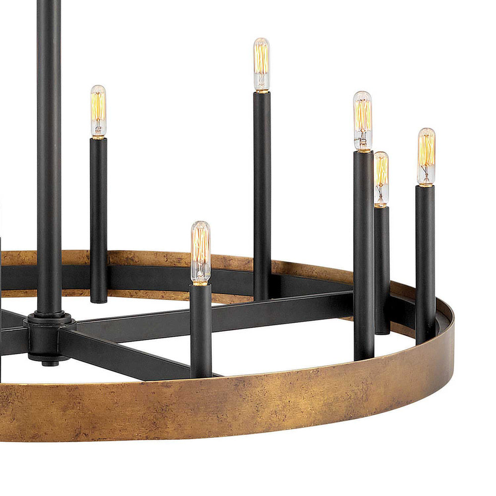 Hinkley Lighting WELLS 3869WA Chandelier Industrial - Weathered Brass