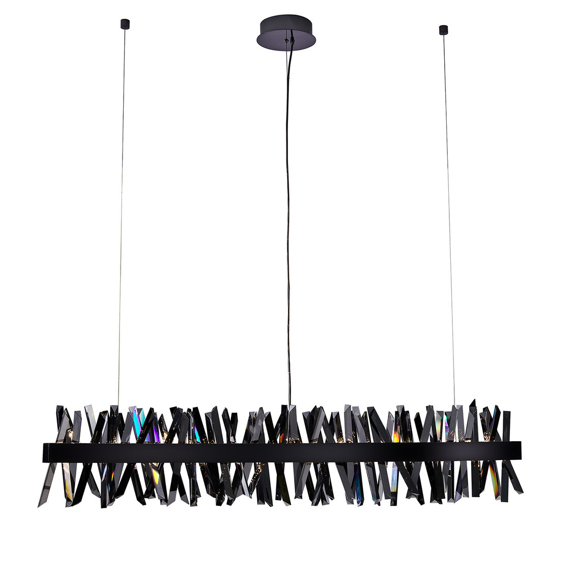 Glacier 60-in (60-watt) LED Black Nickel Wave Linear Chandelier