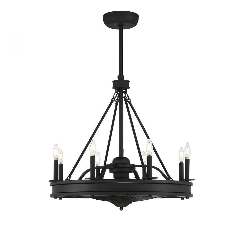 Lyon 8-Light Fan D'Lier in 
Matte Black