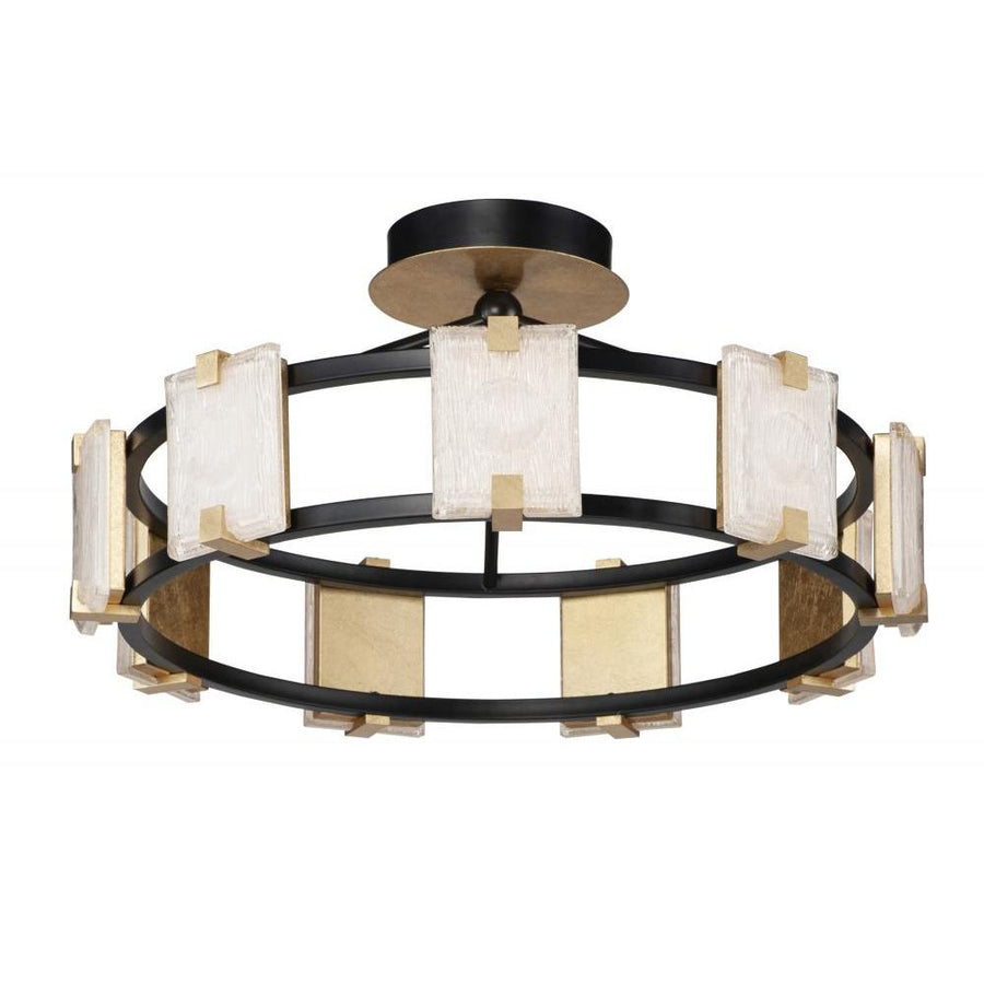 Maxim Lighting 39530CYBKGL Radiant 26.75 Inch Flush Mount Light – Black / Gold Leaf