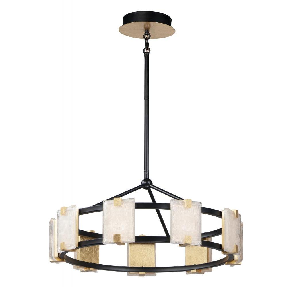Radiant 26.75 Inch Chandelier – Black / Gold Leaf