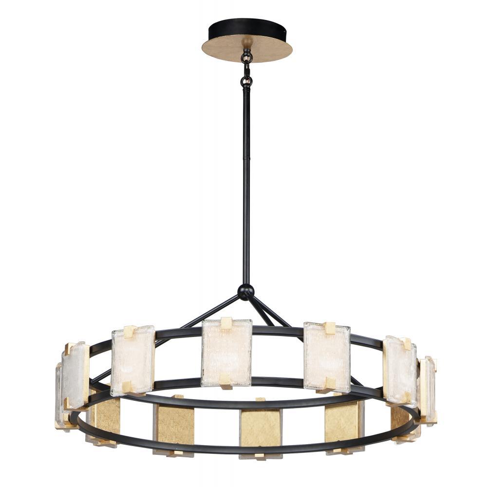 Radiant 34.75 Inch Chandelier – Black / Gold Leaf
