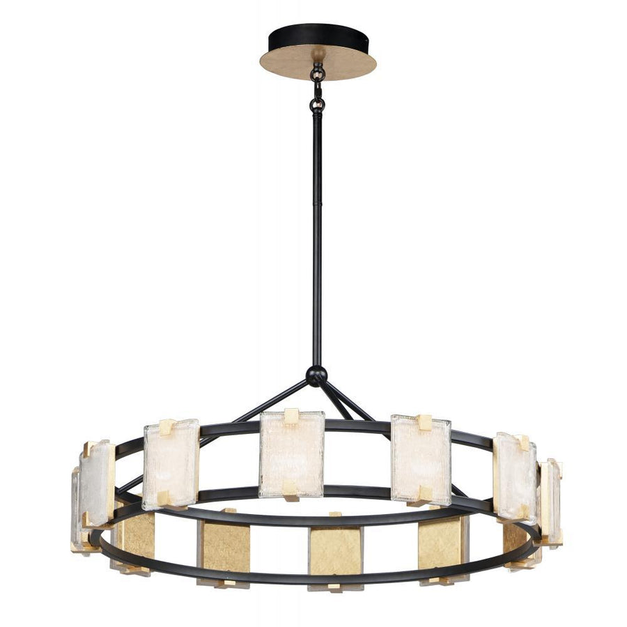 Radiant 34.75 Inch Chandelier – Black / Gold Leaf