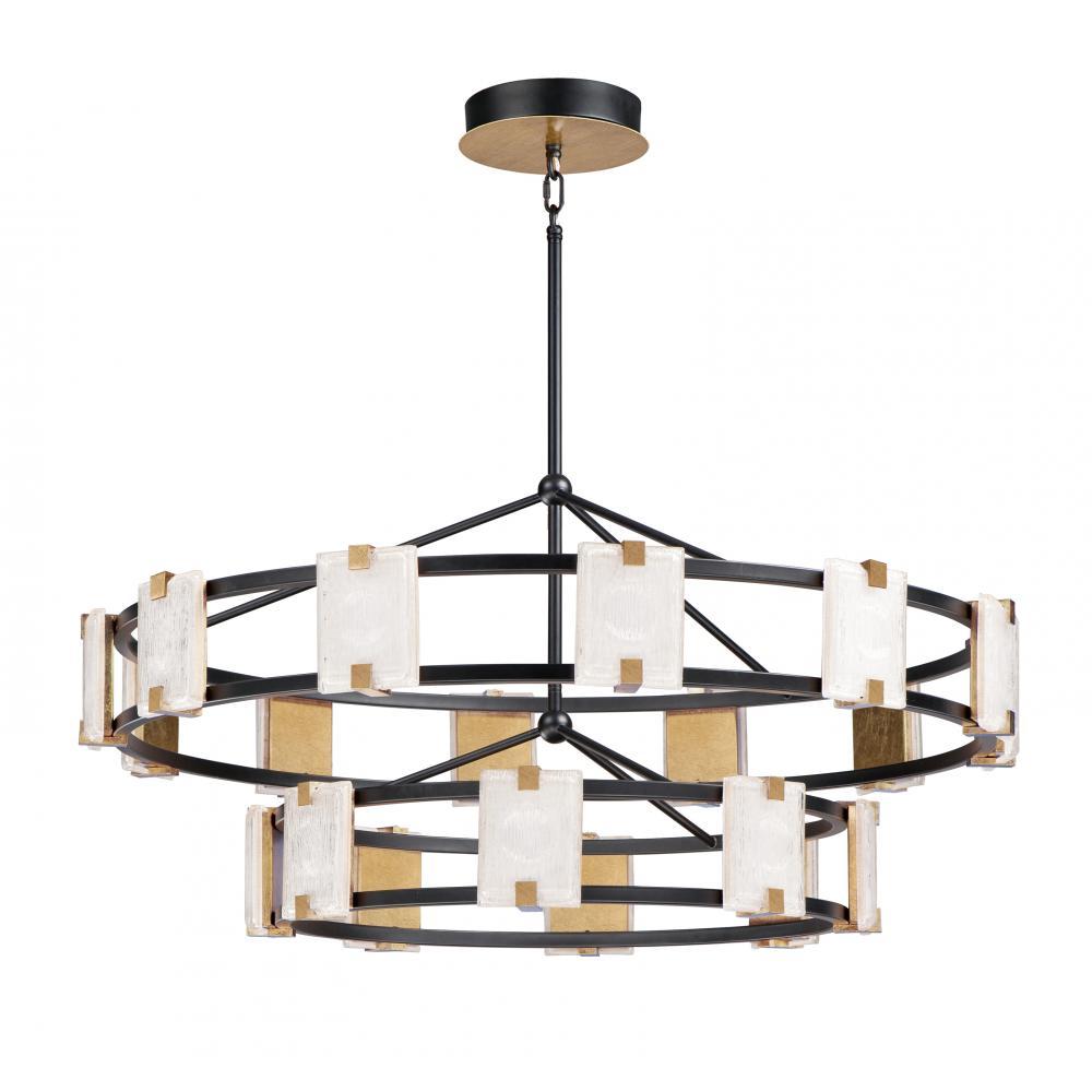Radiant 41.75 Inch Chandelier – Black / Gold Leaf