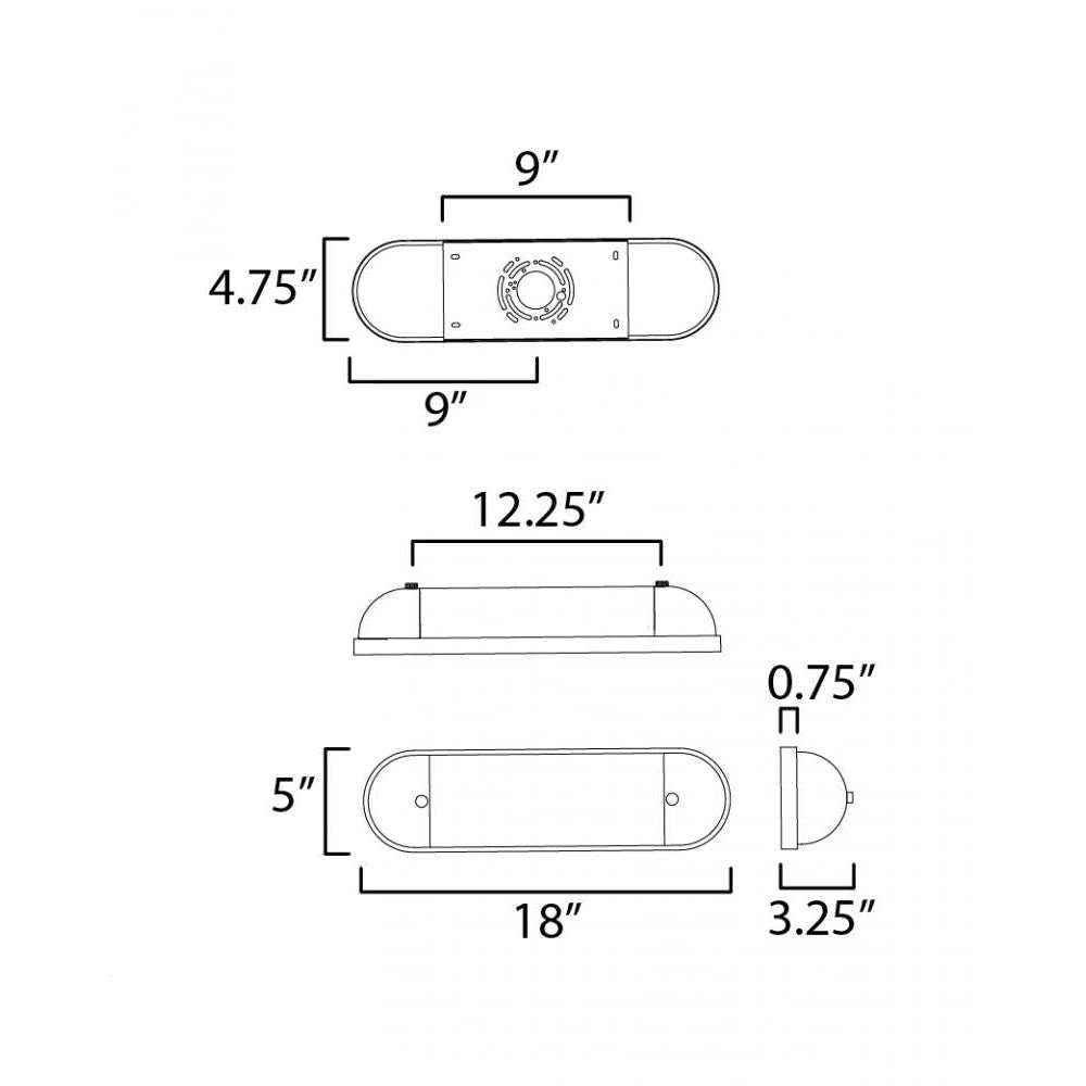 Maxim Lighting CAPSULE 39561SWBKNAB Bathroom Fixture - Black