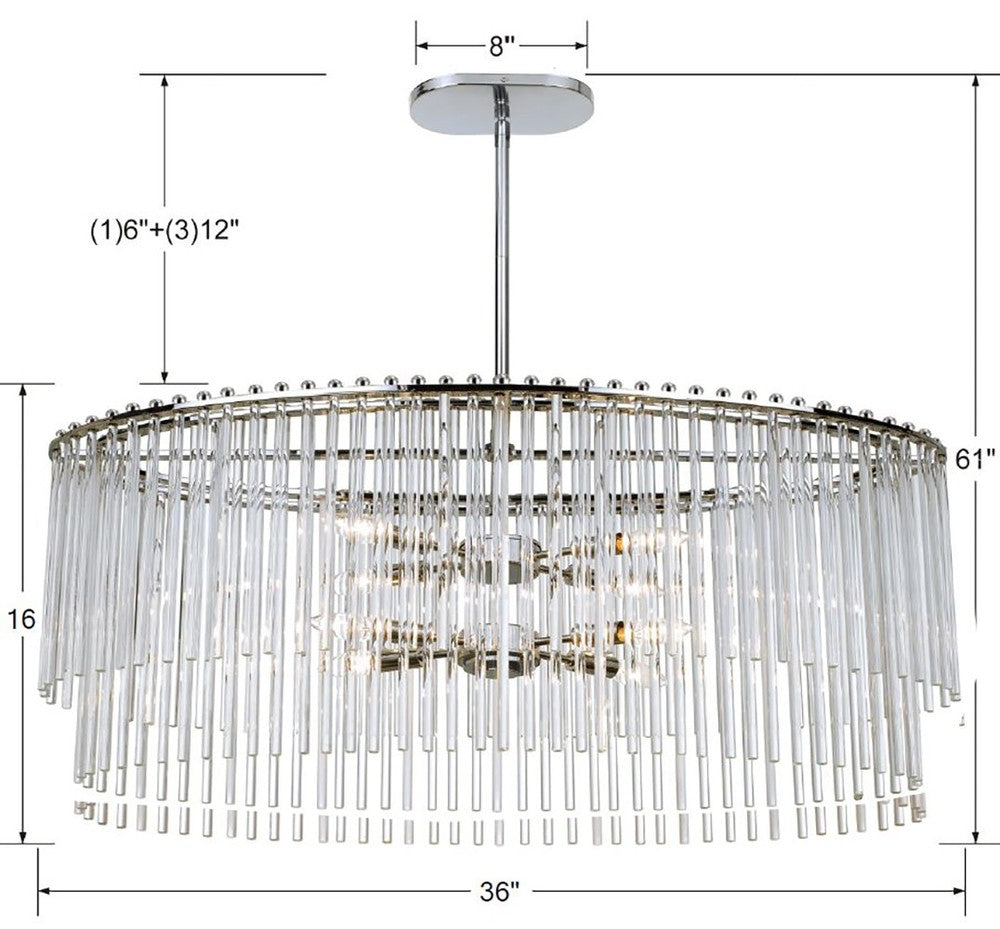 Crystorama BLEECKER 398-CH Chandelier Contemporary - Polished Chrome