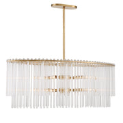 Crystorama Bleecker 398-GA – 36 Inch – 8 Light – Chandelier – Antique Gold – Dry Rated