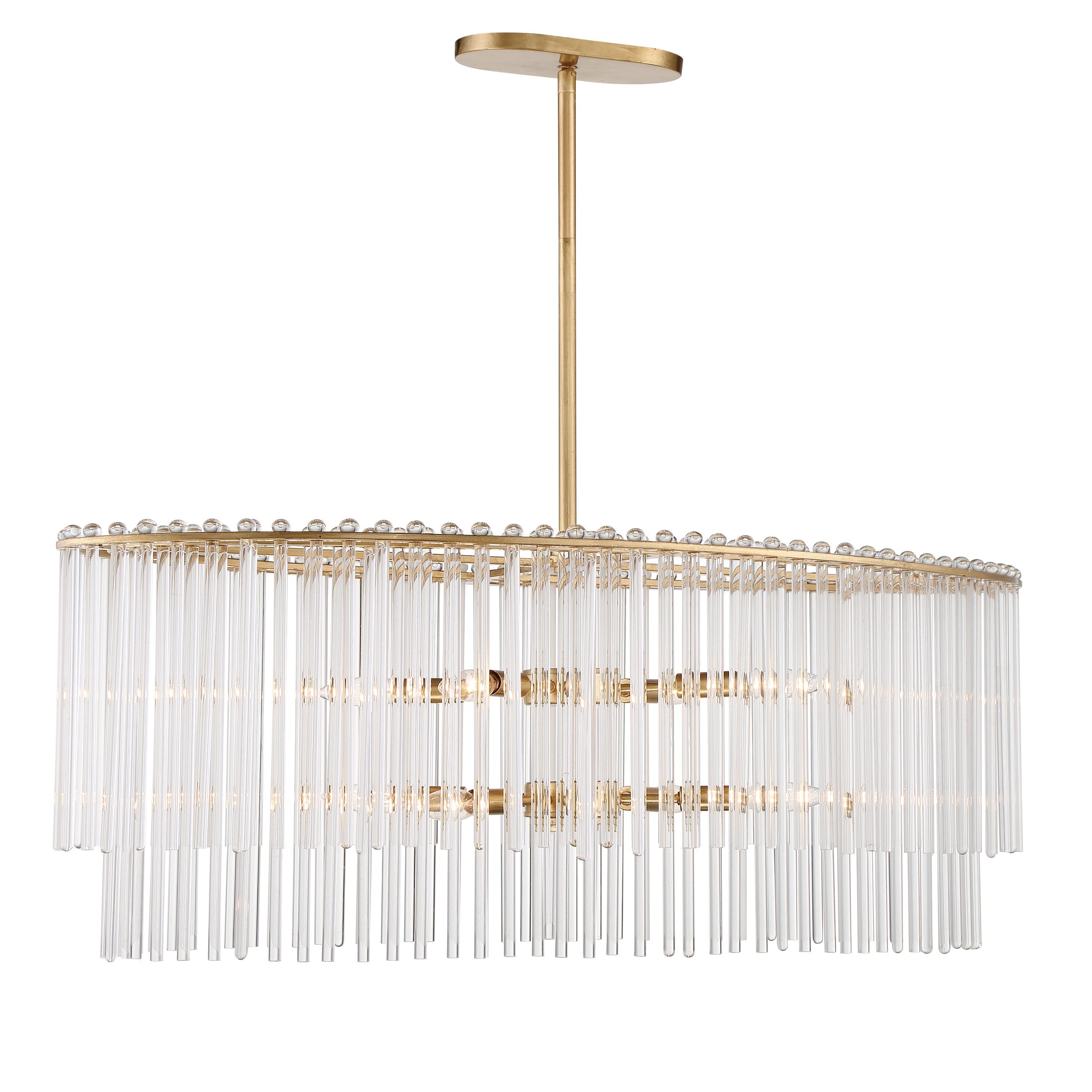 Crystorama Bleecker 398-GA – 36 Inch – 8 Light – Chandelier – Antique Gold – Dry Rated