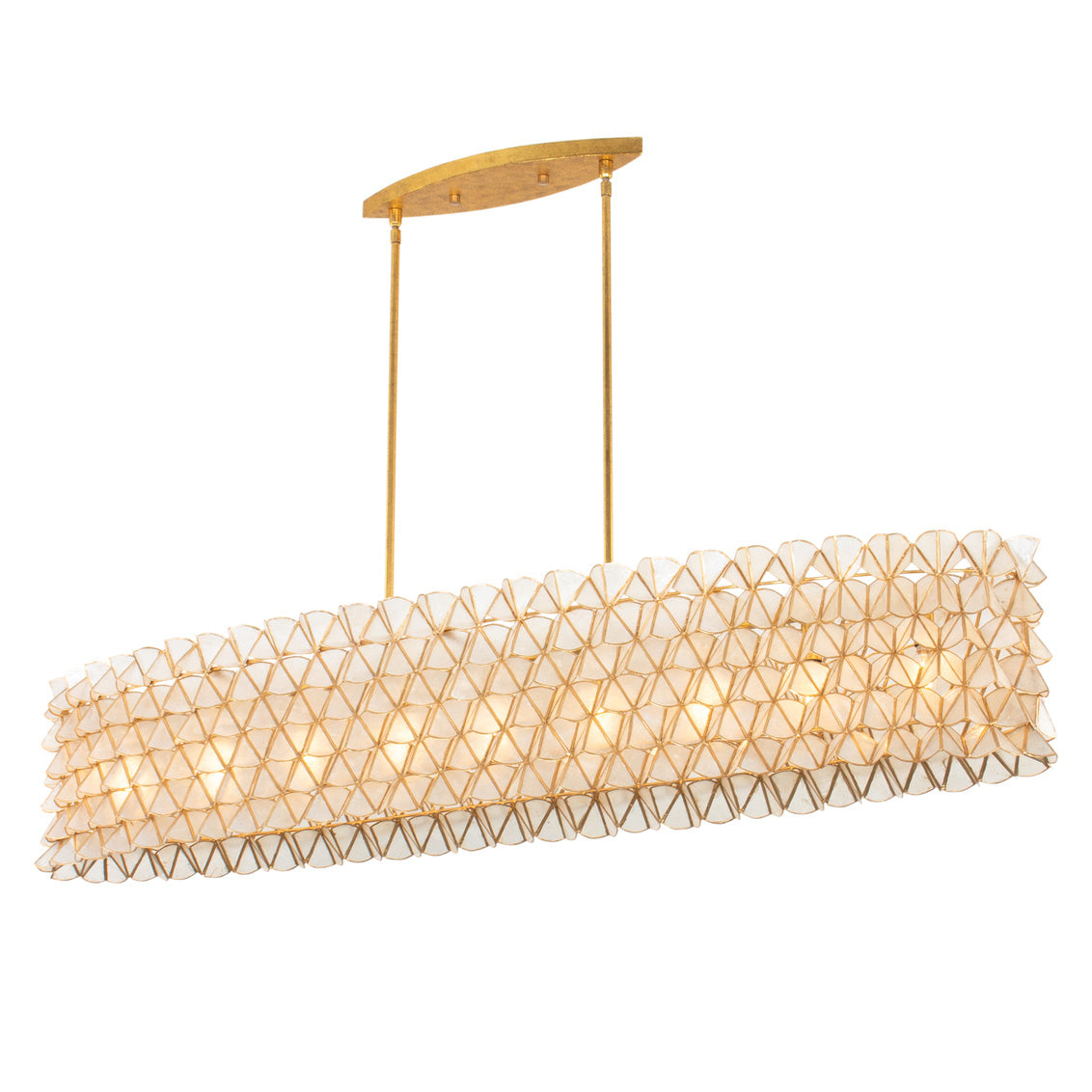 Flair 61-in 9 Light (40-watt) Oxidized Gold Leaf Linear Pendant