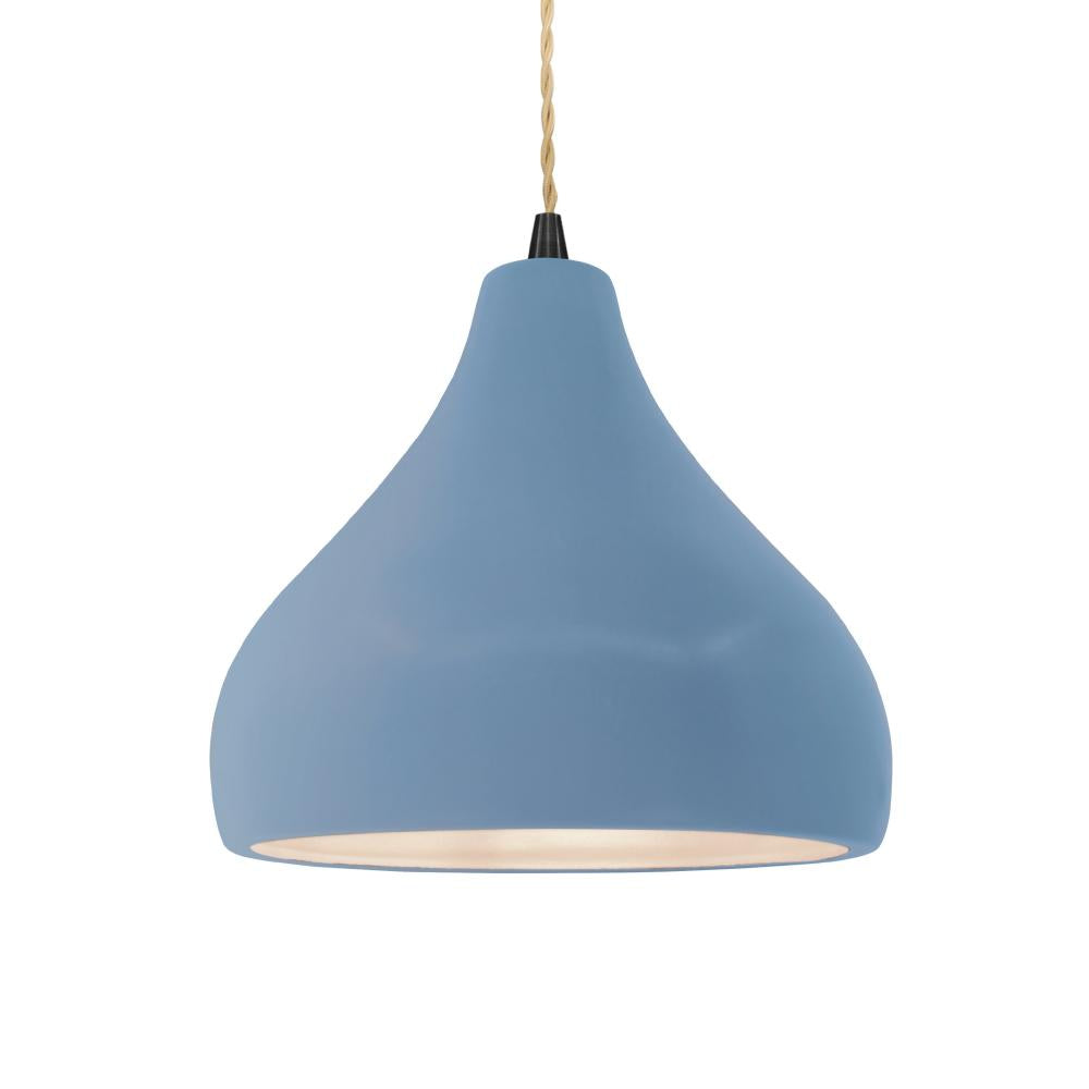 Justice Design Group RADIANCE CER-6563-SKBL-MBLK-BEIG-TWST-LED1-700 Pendant - Sky Blue