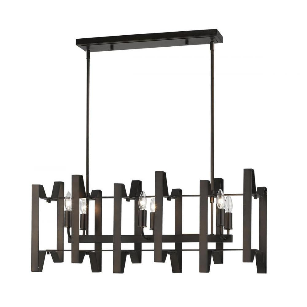 6 Light Linear Chandelier