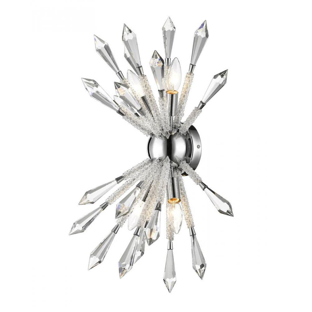 4 Light Wall Sconce-Clear