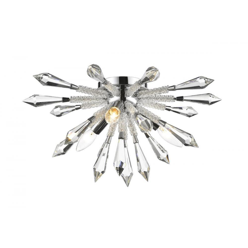 3 Light Flush Mount Light-Clear