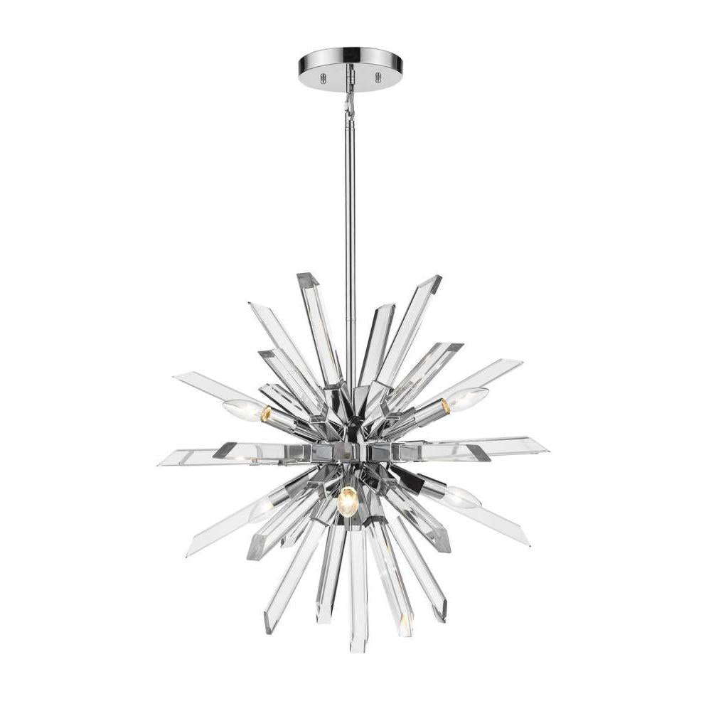 6 Light Chandelier-Clear