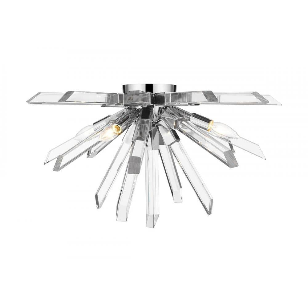 4 Light Flush Mount Light-Clear