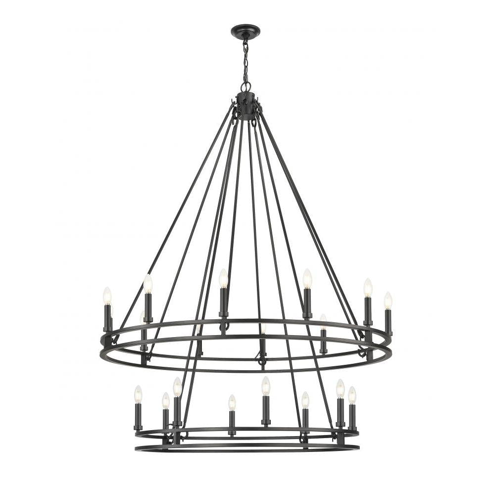 20 Light Chandelier-Matte Black