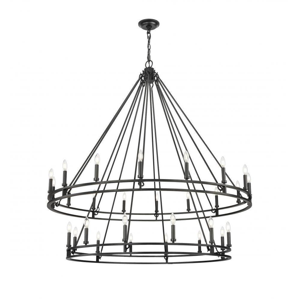 28 Light Chandelier-Matte Black
