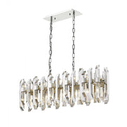 11 Light Linear Chandelier-Clear
