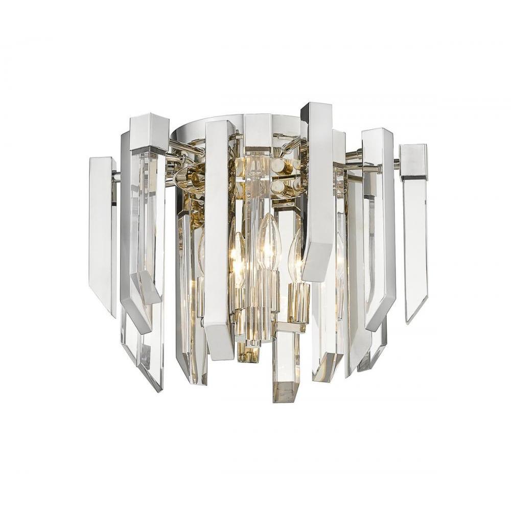 4 Light Flush Mount Light-Clear