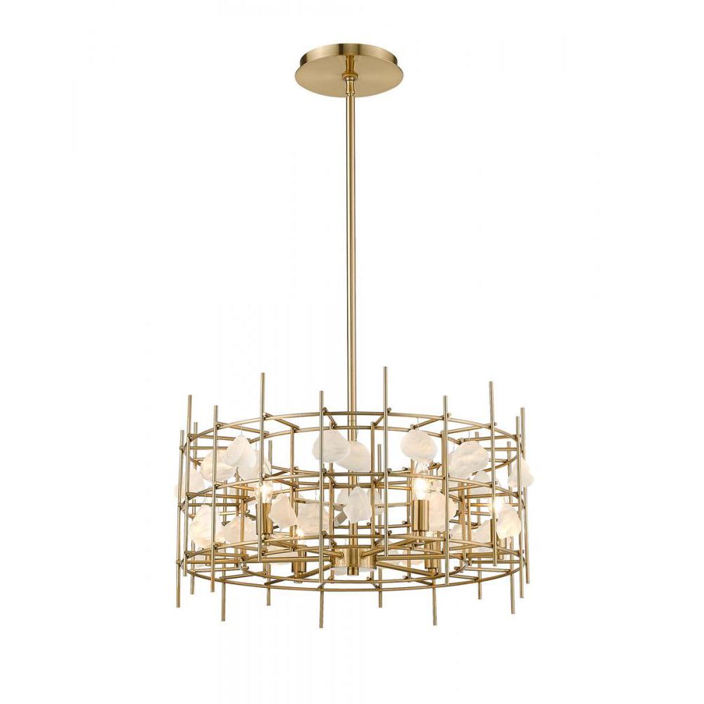 6 Light Chandelier-Aged Brass