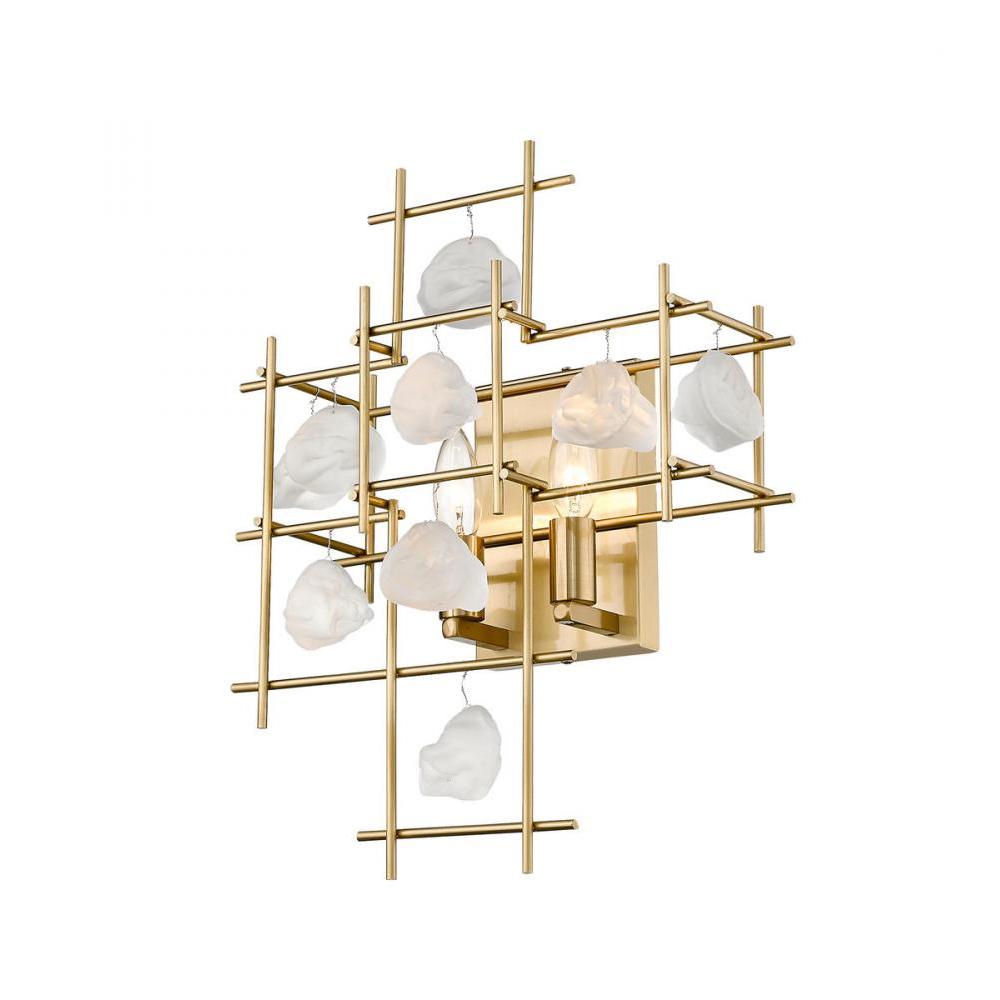 2 Light Wall Sconce-Aged Brass